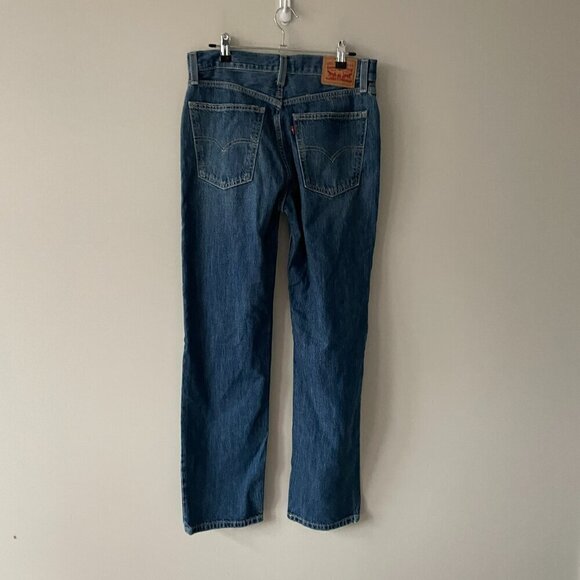 Levi's Low Pro Straight Leg Mid Rise Distressed Casual Denim Jeans Blue 27 - Picture 2 of 11